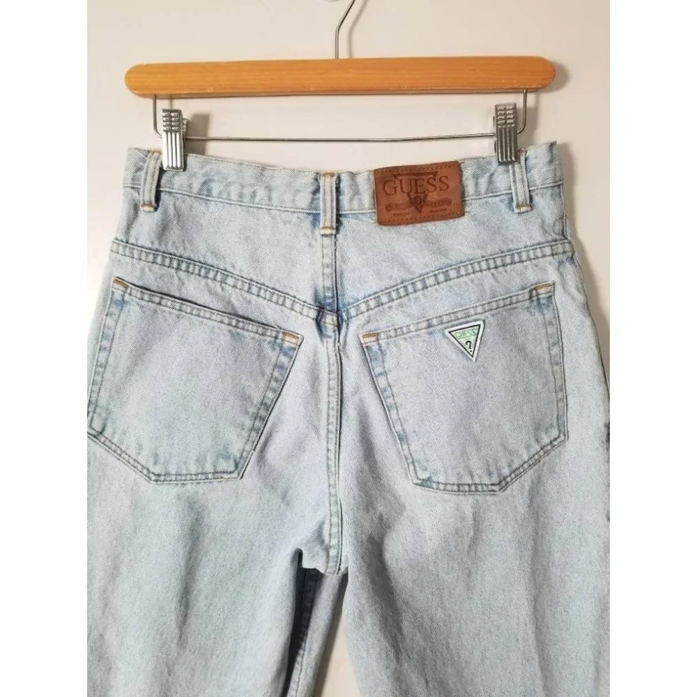 Vintage 80s 90s Guess Jeans, High Waist, Relaxed Fit, Tapered Unisex 30 x 31 - Picture 5 of 10